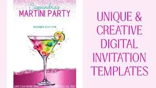 Martini party invitation template, martini themed party invite, pink martini party invitation