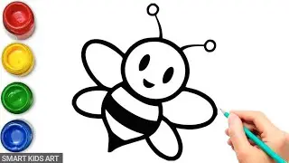 How To Draw A Bee | How To Draw Honey Bee | Bee Drawing | Draw Smart