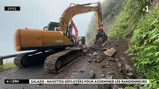 Eboulis à Salazie : les travaux de déblayage se poursuivent, la route devrait rouvrir mercredi matin
