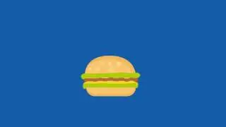 Animated Burger Blue Screen - Green Screen Footage
