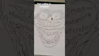 troll face drawing pen outline complete 👿😲😱 #trollface #pen #drawing #subscribe