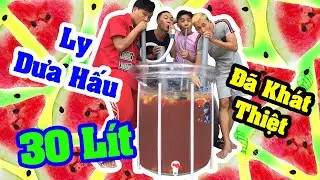Sữ Dụng Ống Hút Khổng Lồ Với Ly Dưa Hấu 30 Lít - Thạc Đức Vlog