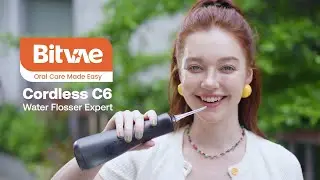 Bitvae C6 Water Flosser, Portable Cordless Oral Irrigator 300ML Rechargeable, IPX7 Waterproof, Black