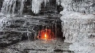 Eternal Flames of New York's Ancient Caves: Unsolved Mystery! #facts #shortsfeed #ytshorts #fire