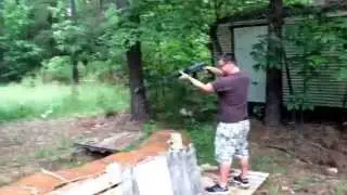 Yugoslavian Underfolder AK47 7.62x39.  Having fun shooting in mud hole