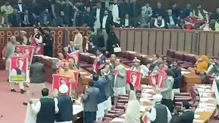 National Assembly session: PTI-backed candidates chant slogans