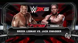 WWE 2K15 Gameplay Brock Lesnar VS Jack Swagger PS3 HD