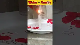 🔥Water ➕ Candle Experiment || 🤑 Water Candle Experiment At Home #shorts #youtubeshorts