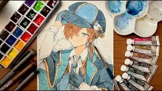 【透明水彩】アナログイラストメイキング