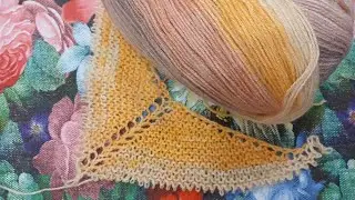 Косынка, бактус, шаль в- ля чайка, просто, быстро! Получится у всех!!!
