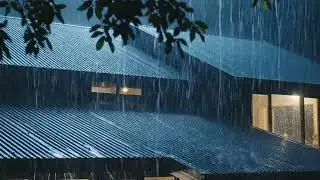 (NO ADS) Powerful Storm Night 🌩️ Torrential Rain & Thunder Explosions on Metal Roof for Deep Sleep