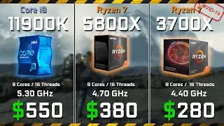 Core i9 11900K vs Rzyen 7 5800X vs Rzyen 7 3700X  | Test in 10 Games (COVID-19 Pricing)