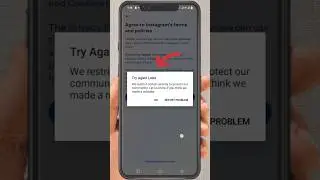 Try Again Later Instagram Problem | Agree To Instagram's Terms And Policies Problem | How To #Shorts