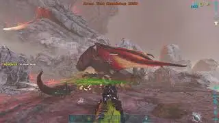 ARK alpha dragon boss 1st try. OP rexs, ark bugs my tek saddle wouldn't fire plus poor whistling.