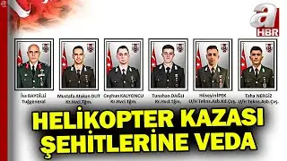 Helikopter kazası şehitlerine veda | 6 şehit asker için tören yapıldı | A Haber