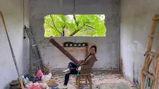 A pretty city employee goes home to repair a dilapidated house