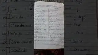 12th class maths integration all formulas 🔥 #intregration #12thmaths #viral #trending