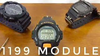 Casio 1199 module demonstration, test screen & watch set-up | Vintage DW6600 series G-Shock watch