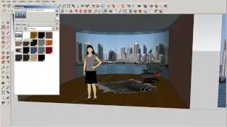 SketchUp: проецирование изображения на изогнутую стену