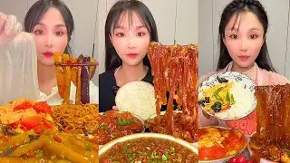 Insane Chinese Takeout Mukbang | Spicy Noodles, Rice Rolls & Crunchy Chicken ASMR #347