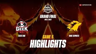Geek Fam vs ONIC Game 5 HIGHLIGHTS MPLI 2022 | ONIC vs GEEK ESPORTSTV