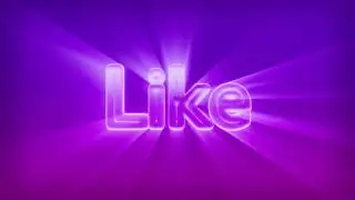 Vibrant Neon Text Animation with Like Subscribe | Stock Footage