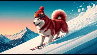 Raven The Amazing Skiing Dog ‼️Live‼️#wow #share #snow #fun