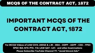 contract act 1872 mcq | the contract act 1872 pakistan | javed umrani adv