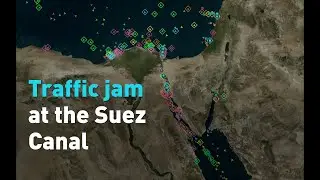 Traffic jam at the Suez Canal
