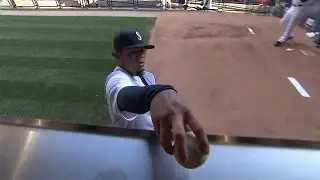 KC@SEA: After warm up, Felix gives ball to young fan