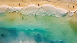Aerial view of beach and ocean waves. Aerial view of beach and ocean waves background. Aerial view
