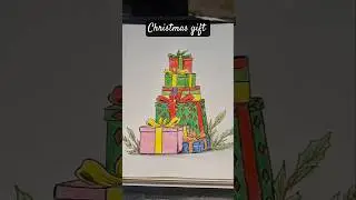 draw a Christmas gift  🎁  #shorts #ytshorts #ocean art14