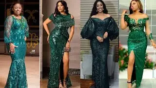 Trending Asoebi Green Lace Styles For African Queens