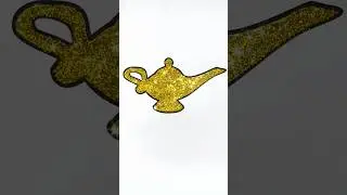 DIY Gold Magic Lamp Aladdin glitter kids art craft #kids #glitter #aladdin