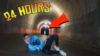 we stayed over night at the haunted tunnel... (24 hour challenge)