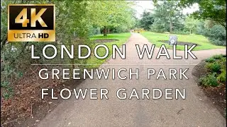 Beautiful Greenwich park Flower Garden in 4K, a nice walk in the morning, recorded in September 2023