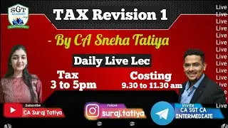 CA, CS, CMA TAX MARATHON 1| Salary| by CA Sneha Tatiya| Tax Revision Series| Income tax