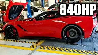 Supercharged 840 HP Corvette Stingray C7 | New Build | Dyno Tune Results  | Meth Injection