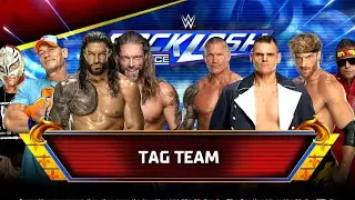 Rey Mysterio John Cena Roman Reigns Edge vs Randy Orton Gunther Logan Paul The Miz Tag Team Match 