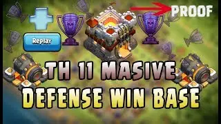 Super ! TH 11 DEFENSE WIN BASE WITH REPLY 2017 / TH 11 TROPHY BASE WITH REPLY