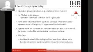 Symmetries in Quantum Chemistry (Michael Wormit)