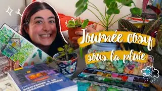 ✨Vlog 15 - Journée pluvieuse cosy : Aquarelle, lecture, thé, appartement reset, plantes, cuisine vg🌿