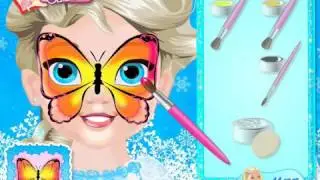 Frozen Princess Elsa Baby Butterfly Face Art children games