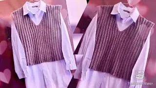 How to make a crochet V-neck sweater vest | Crochet vest tutorial #crochet #diy #tutorial #how