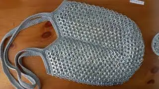 BOLSA TEJIDA A CROCHET EN ZIG ZAG 1ra Parte de 2, con Anillas de Lata