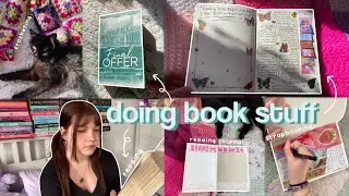 doing book stuff! ✧.* reading journal spreads, reading 4 books, crocheting, scrapbooking