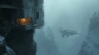 Impact Watch Station ✨ 2 Hour Snow Cliff Ambience  Fallen Craft Soundscape  Calm Aftermath | Sci-Fi