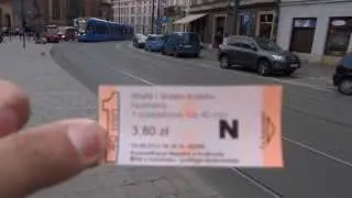 Ride on a tram in Krakow, Poland