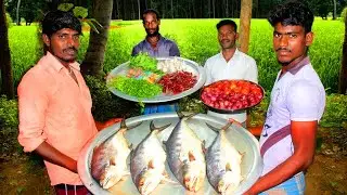 GIANT TREVALLY ROCK FISH FRY & CURRY | Giant Trevally Fish Recipe | THAMIZHA COOKING