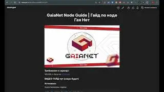 Пошаговая установка ноды GaiaNet !